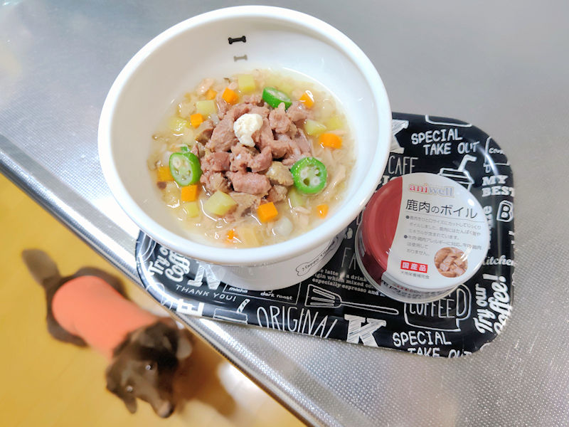 アニウェル鹿肉のボイル缶を使ったレオンのごはん